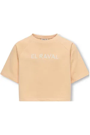 ONLY KIDS GIRL sweater oranje gebreid Tekst