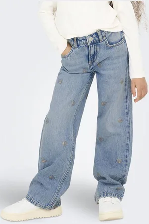 ONLY KIDS GIRL high waist jeans Blauw All over print