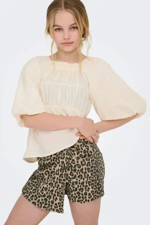 ONLY KIDS GIRL skort bruin Rok Meisjes Stretchkatoen Panterprint
