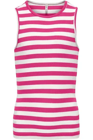 ONLY KIDS GIRL mouwloze top rib gebreid Roze Meisjes Stretchkatoen Ronde hals