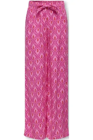 ONLY KIDS GIRL loose casual broek roze Meisjes Viscose Effen