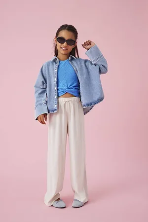 ONLY KIDS GIRL straight casual broek Meisjes Viscose Effen