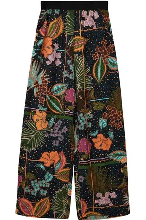 QS by s.Oliver Casual broek donkerblauw Meisjes Viscose All over print