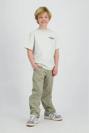 Vingino Relaxed chino groen Broek Jongens Stretchkatoen Effen