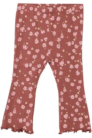 QS by s.Oliver Legging terra Broek Oranje Meisjes Stretchkatoen Bloemen