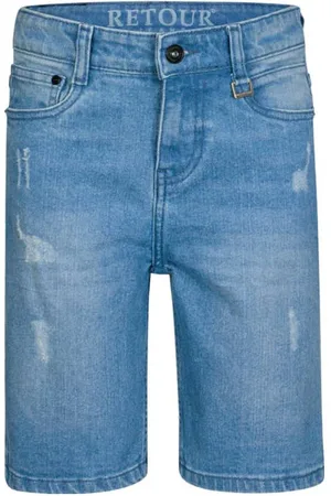 Retour Denim loose short Korte broek Blauw Jongens Stretchdenim
