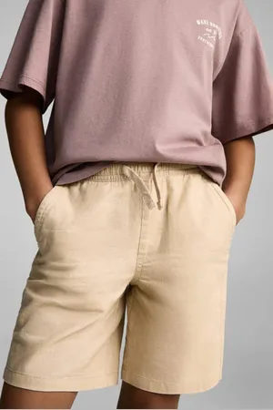 MANGO Linnen casual short Korte broek Effen