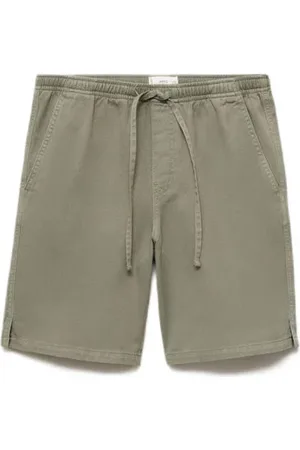 MANGO Casual short kaki Korte broek Groen Jongens Katoen Effen