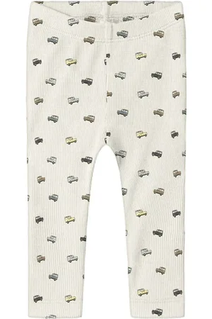 NAME IT BABY regular casual broek beige Jongens Katoen Gemêleerd