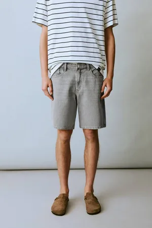 MANGO Denim short grey denim Korte broek Grijs Effen