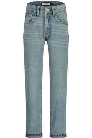 Raizzed Straight regular waist light blue denim Jeans Wit Effen