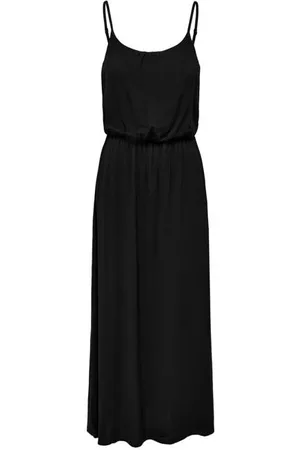ONLY Zwangerschaps maxi jurk zwart Dames Viscose Ronde hals Effen