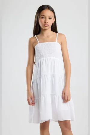 America today Korte jurk Meisjes Viscose Vierkante hals Effen