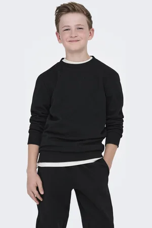 Only & Sons JUNIOR sweater zwart Effen
