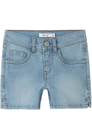 NAME IT KIDS slim denim short Korte broek Groen Effen