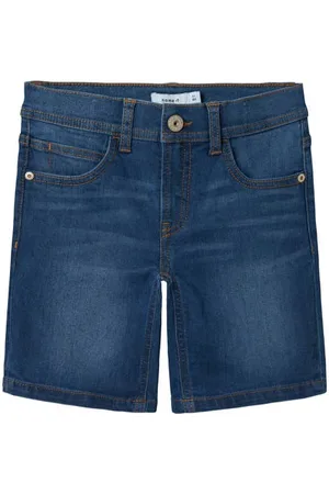 NAME IT KIDS slim denim short Korte broek Blauw Jongens Stretchdenim
