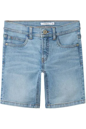 NAME IT KIDS slim denim short Korte broek Groen Jongens Stretchdenim
