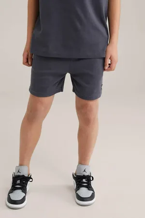 WE Fashion Slim sweatshort Korte broek Grijs Jongens Katoen Effen