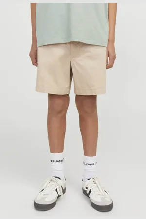 JACK & JONES JUNIOR relaxed casual short ecru Korte broek Grijs Jongens Stretchkatoen