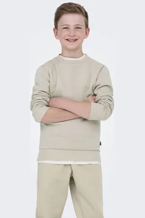 Only & Sons JUNIOR sweater beige Grijs Effen