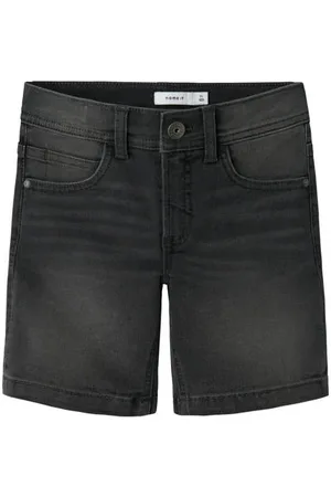 NAME IT KIDS slim denim short grey denim Korte broek Grijs Jongens Stretchdenim
