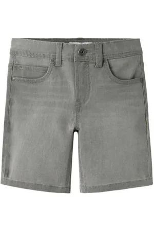 NAME IT KIDS slim denim short grey denim Korte broek Grijs Jongens Stretchdenim