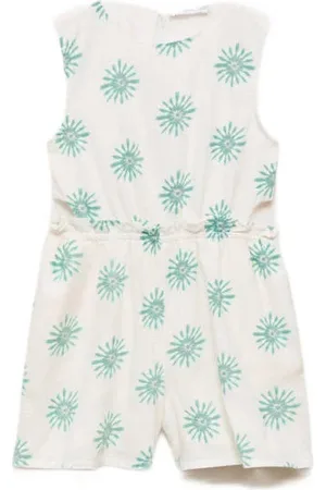 MANGO Playsuit /groen Meisjes Katoen Ronde hals All over print