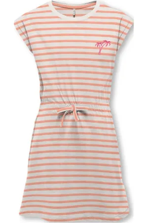 ONLY KIDS GIRL zomerjurk wit Meisjes Katoen Ronde hals Effen