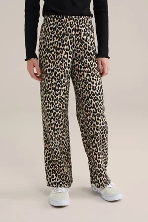 WE Fashion Loose palazzo broek Meisjes Polyester Panterprint