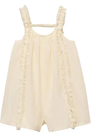 MANGO Playsuit Meisjes Katoen Ronde hals Effen