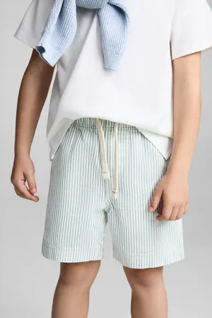 MANGO Casual short mintgroen Korte broek Jongens Katoen Streep