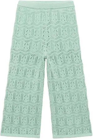 MANGO Casual broek mintgroen Meisjes Katoen Effen