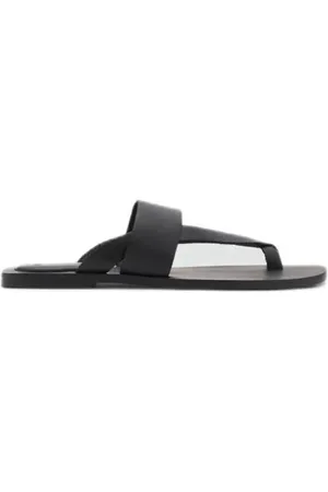 MANGO Leren steenslippers Meisjes Leer