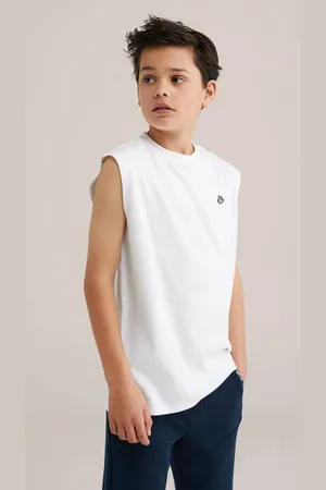 WE Fashion Singlet Jongens Katoen Ronde hals Effen