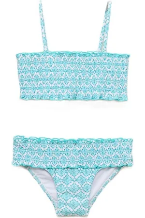 MANGO Bandeau bikini Meisjes Polyester All over print