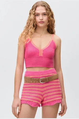 MANGO Cropped top gebreid Meisjes Katoen V