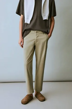 MANGO Casual broek kaki Jongens Katoen Effen