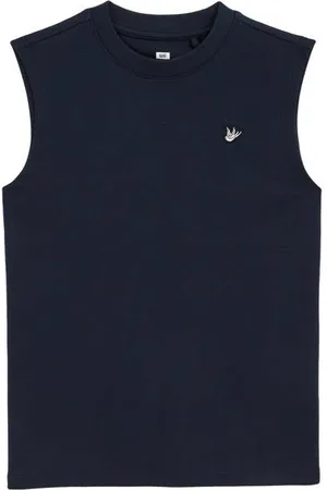 WE Fashion Singlet donkerblauw Jongens Katoen Ronde hals Effen