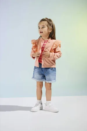 ONLY KIDS MINI denim straight short blauw Korte broek Printopdruk