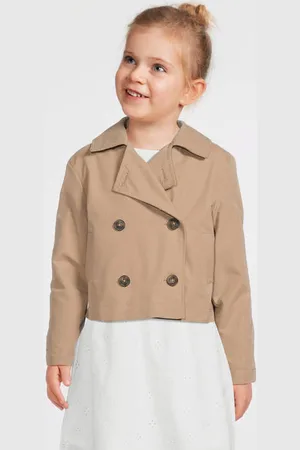 NAME IT KIDS trenchcoat Jas Meisjes Polyester Reverskraag Effen