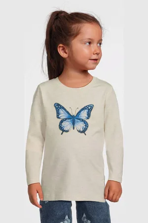 NAME IT MINI longsleeve wit Meisjes Stretchkatoen Ronde hals Printopdruk