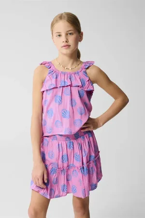 SHOEBY Mouwloze top roze Meisjes Viscose Ronde hals All over print