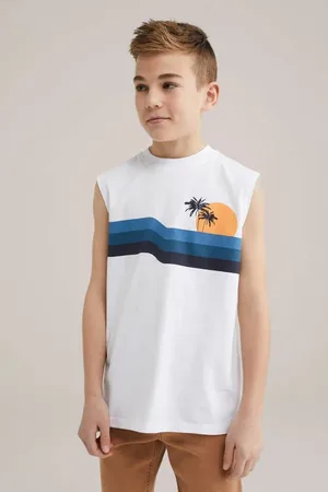 WE Fashion Singlet Jongens Katoen Ronde hals Printopdruk