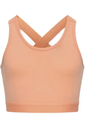 ONLY KIDS GIRL haltertop zalm Roze Meisjes Stretchkatoen Ronde hals Effen