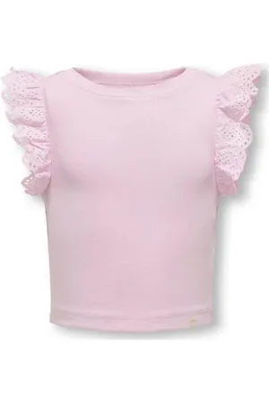 ONLY KIDS MINI mouwloze top broderie Meisjes Katoen Ronde hals