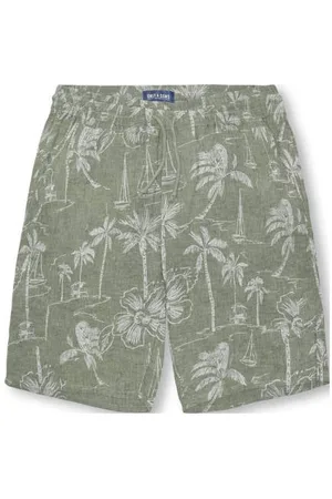Only & Sons JUNIOR casual short groen Korte broek Jongens Katoen All over print