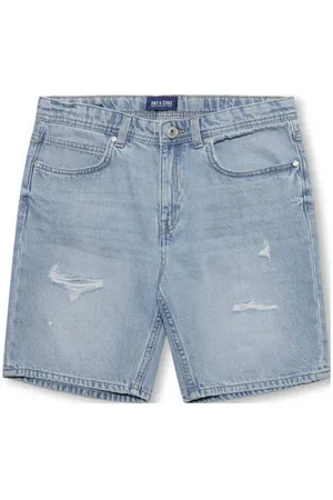 Only & Sons JUNIOR denim straight short Korte broek Blauw