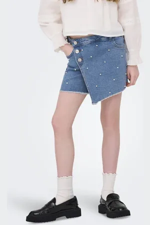 ONLY KIDS GIRL denim spijkerskort Rok Blauw All over print