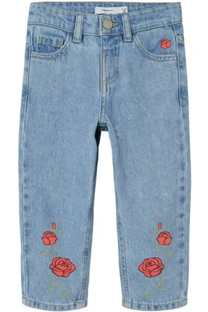 NAME IT MINI mom fit jeans light blue denim Blauw All over print