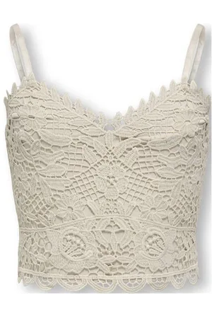 ONLY KIDS GIRL cropped top zand Meisjes Viscose V